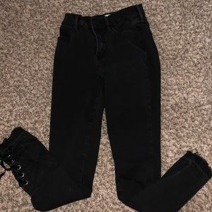Pacsun Black skinny jeans with lace up